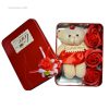 جعبه هدیه خرس و گل سرخ