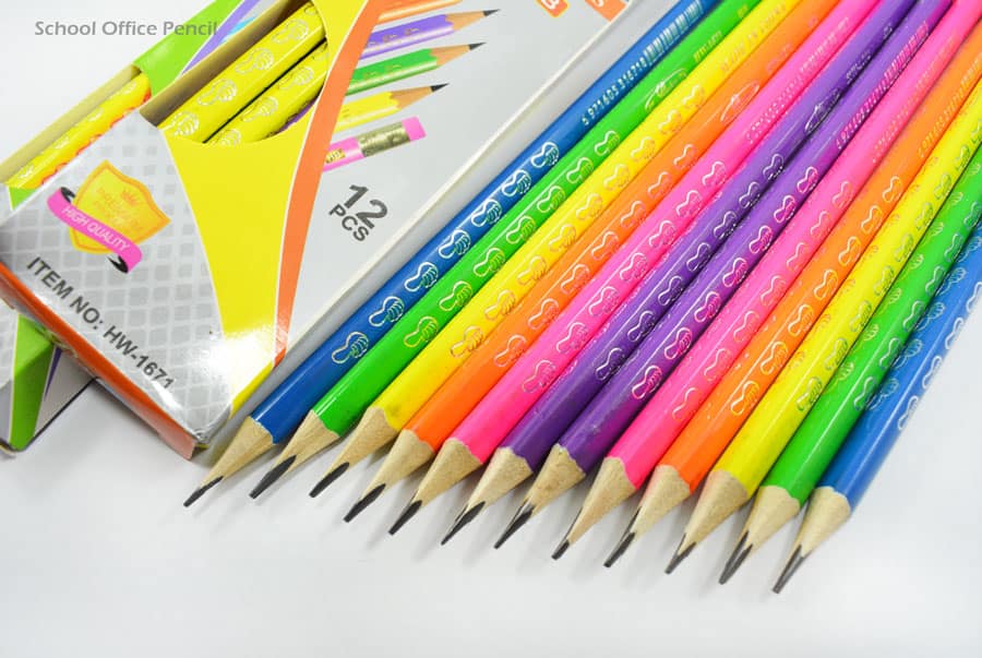 مداد مشکی مثلثی بدنه رنگی School Office